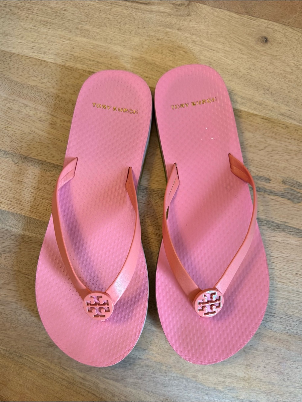 Tory Burch Pink Logo Flip Flop Sandals